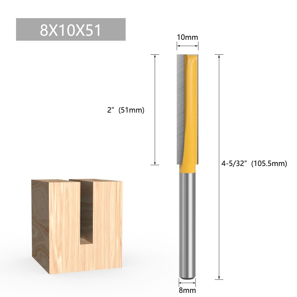 Фрезаподеревупазоваяпрямая10x51мм,хвостовика8мм