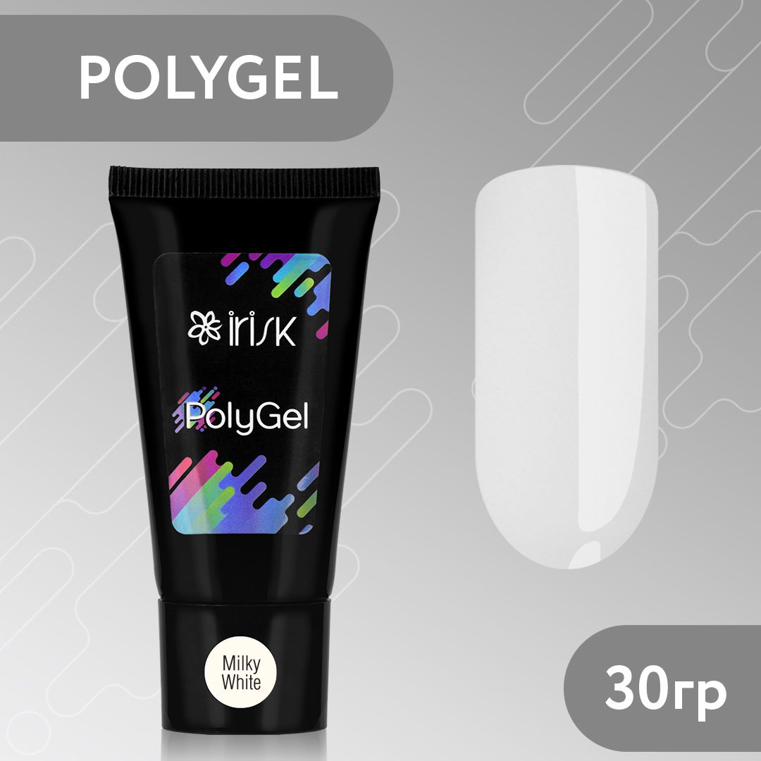 IRISK Полигель для наращивания и моделирования ногтей PolyGel, 30гр. (12 Milky White, молочный белый )