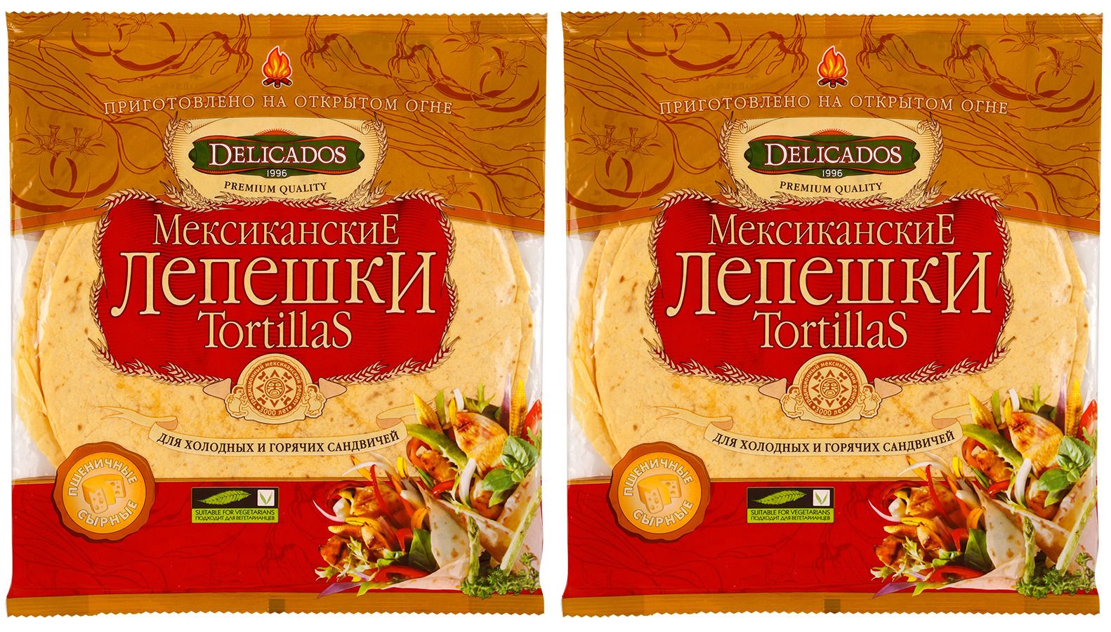 DelicadosЛепешкимексиканскиеTortillasсырные,6шт,400г,2уп