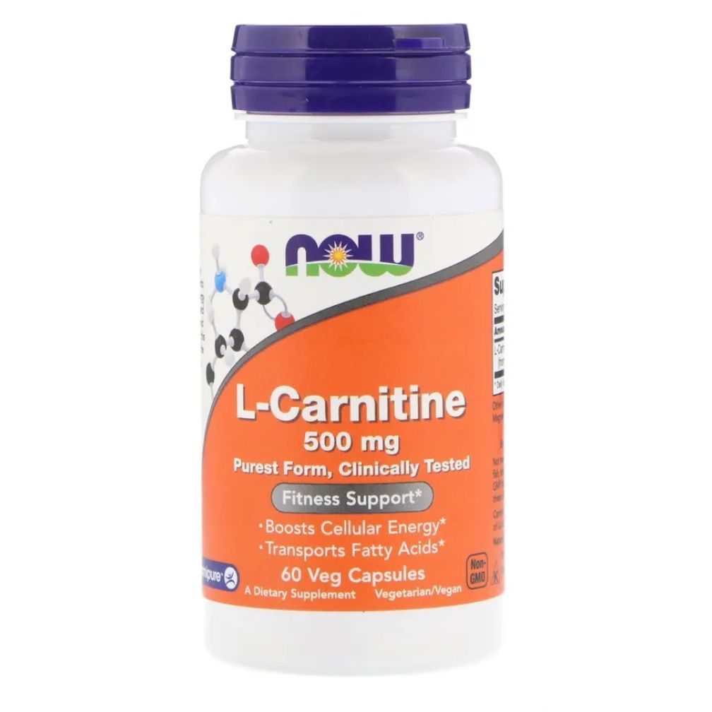 NOW L-Carnitine, L-Карнитин 500 мг - 180 капсул массой 896 мг