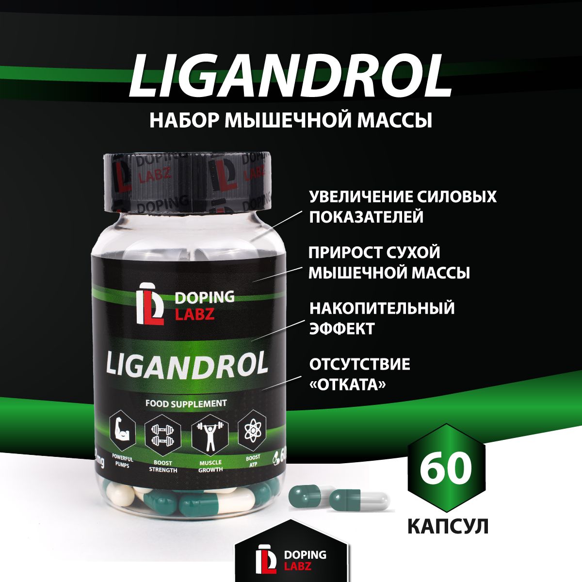 Лигандрол Doping Labz Ligandrol (LGD 4033) 12 мг, 60 капсул - купить с  доставкой по выгодным ценам в интернет-магазине OZON (262168037)