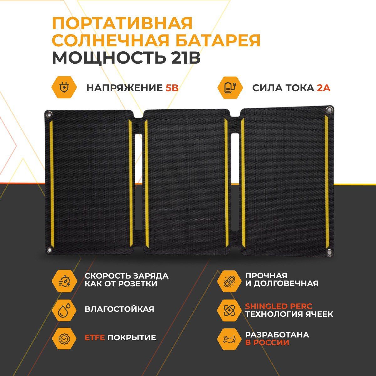 СолнечнаяпанельтуристическаяWatticoSolarTravel21Вт