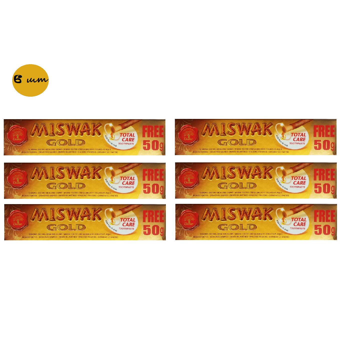 Dabur Зубная паста Мишвак Голд (Miswak gold) / Мисвак голд, 170 г - 6 шт