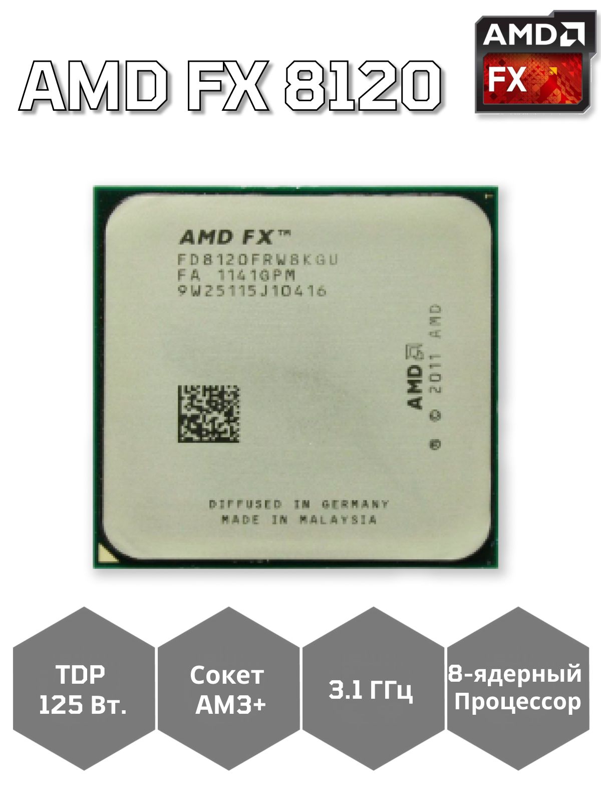 Процессор AMD FX-8120 (3.1 ГГц, AM3+, OEM)