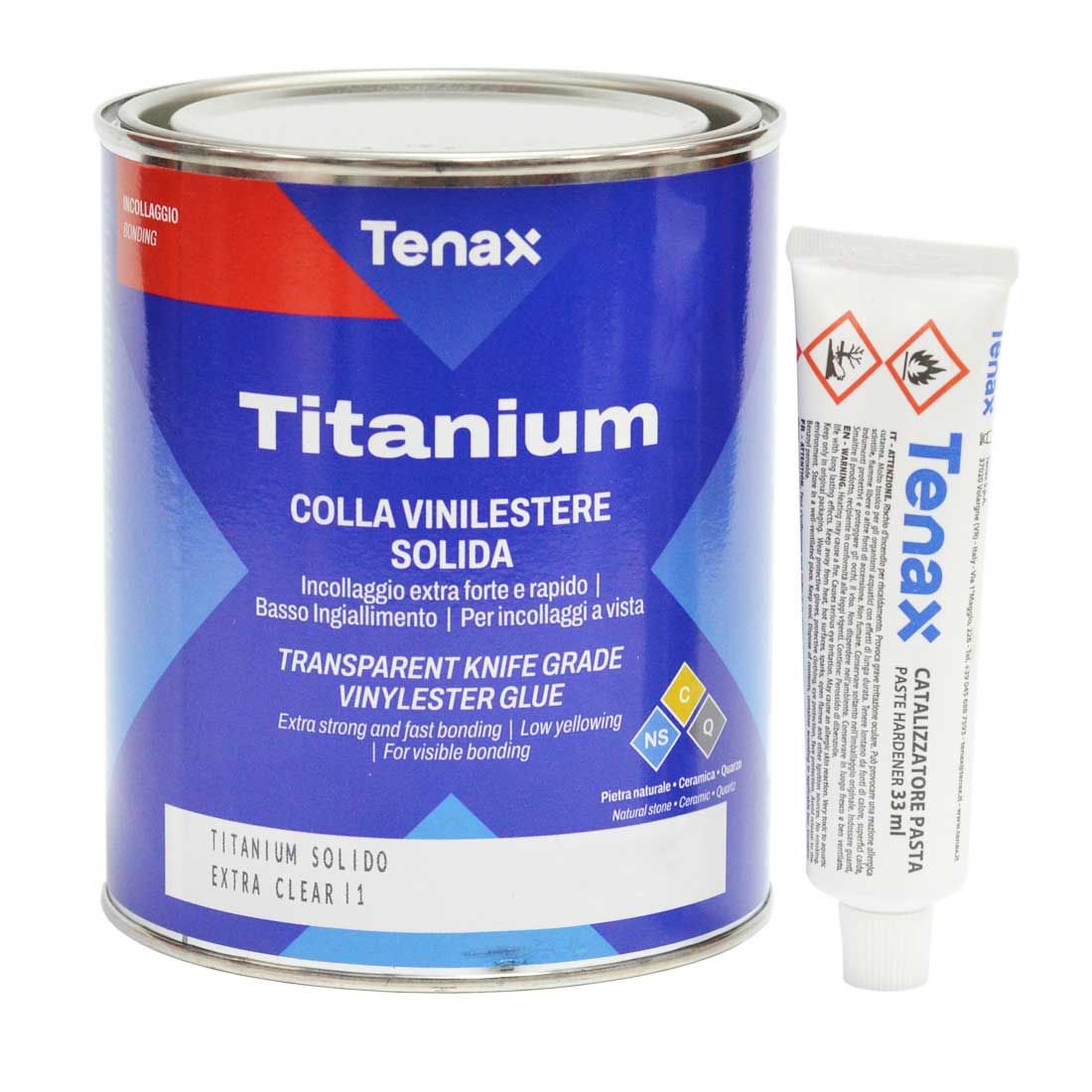 Клей полиэфирный Titanium Extra Clear (суперпрозрачный/густой) 1л Tenax