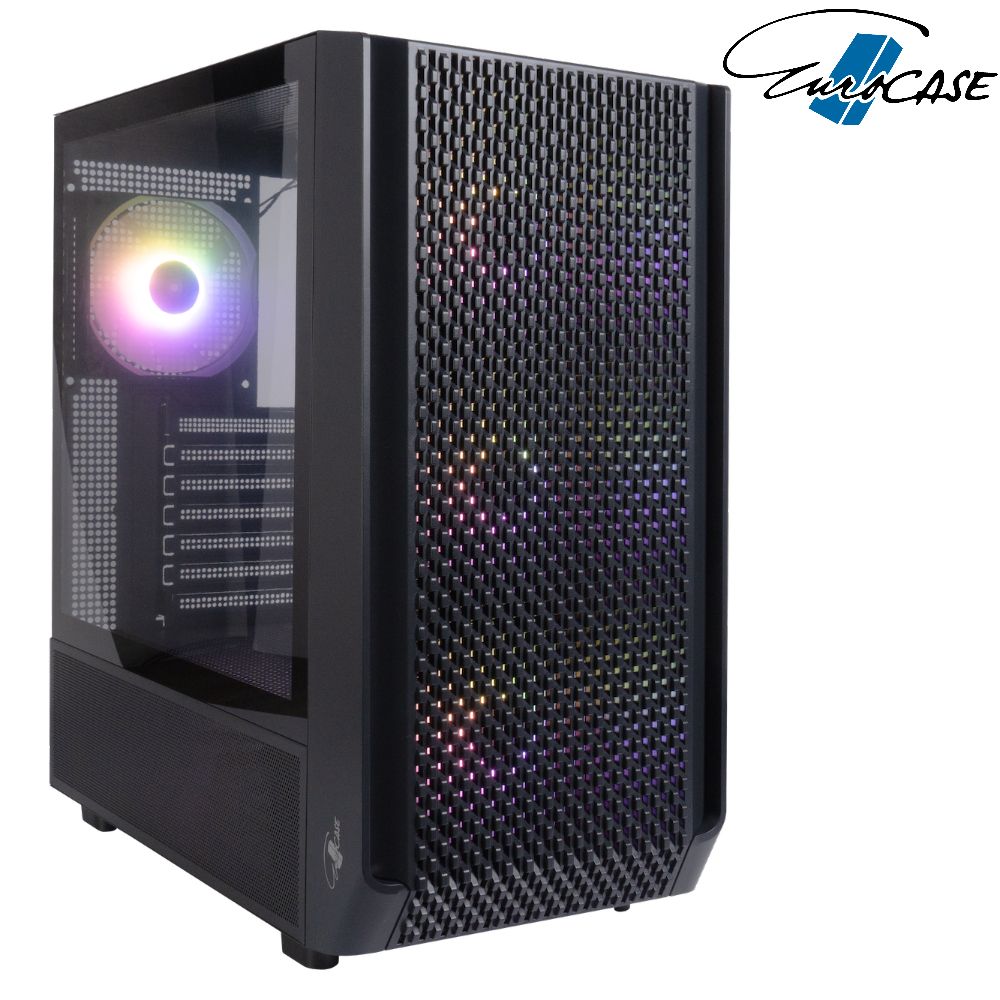 Игровой корпус для ПК Eurocase A603 ARGB, закаленное стекло, ATX, Micro-ATX, Mini-ITX, 2xUSB3.0, 1xUSB Type-C, 4 вентилятора