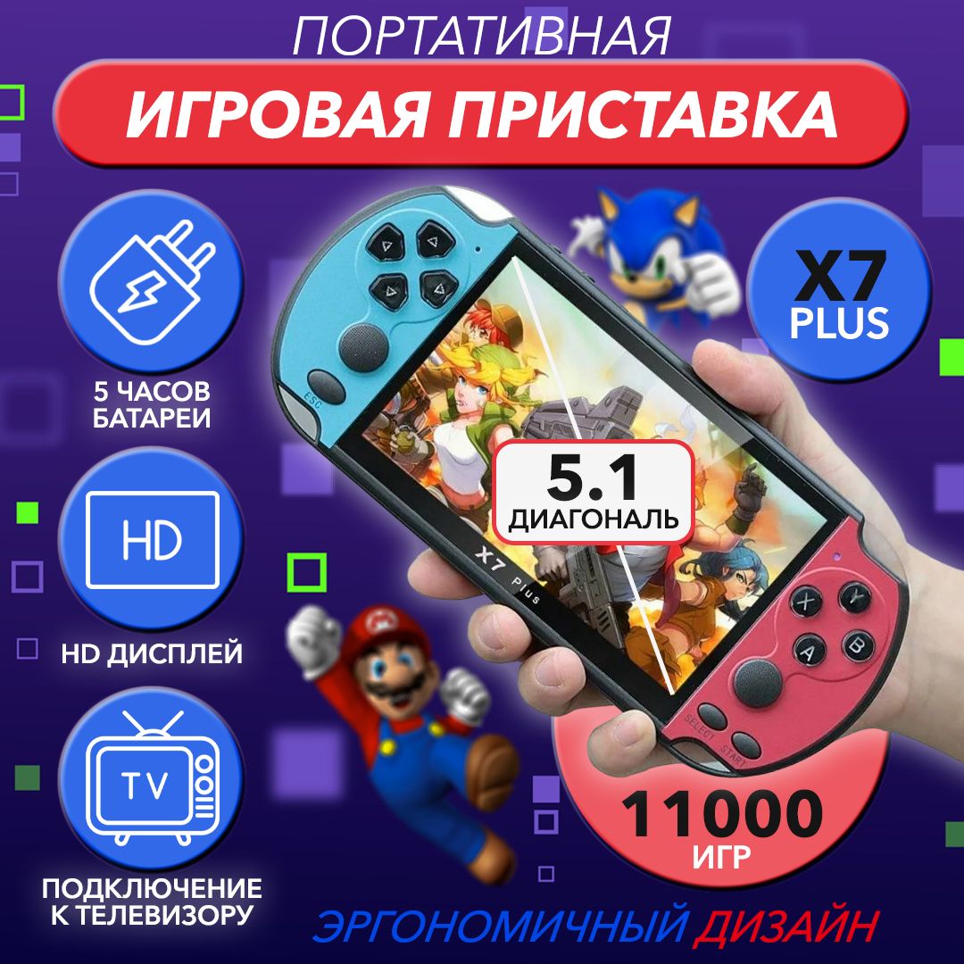 ИгроваяприставкадлявзрослыхидетейпортативнаяX7Plus