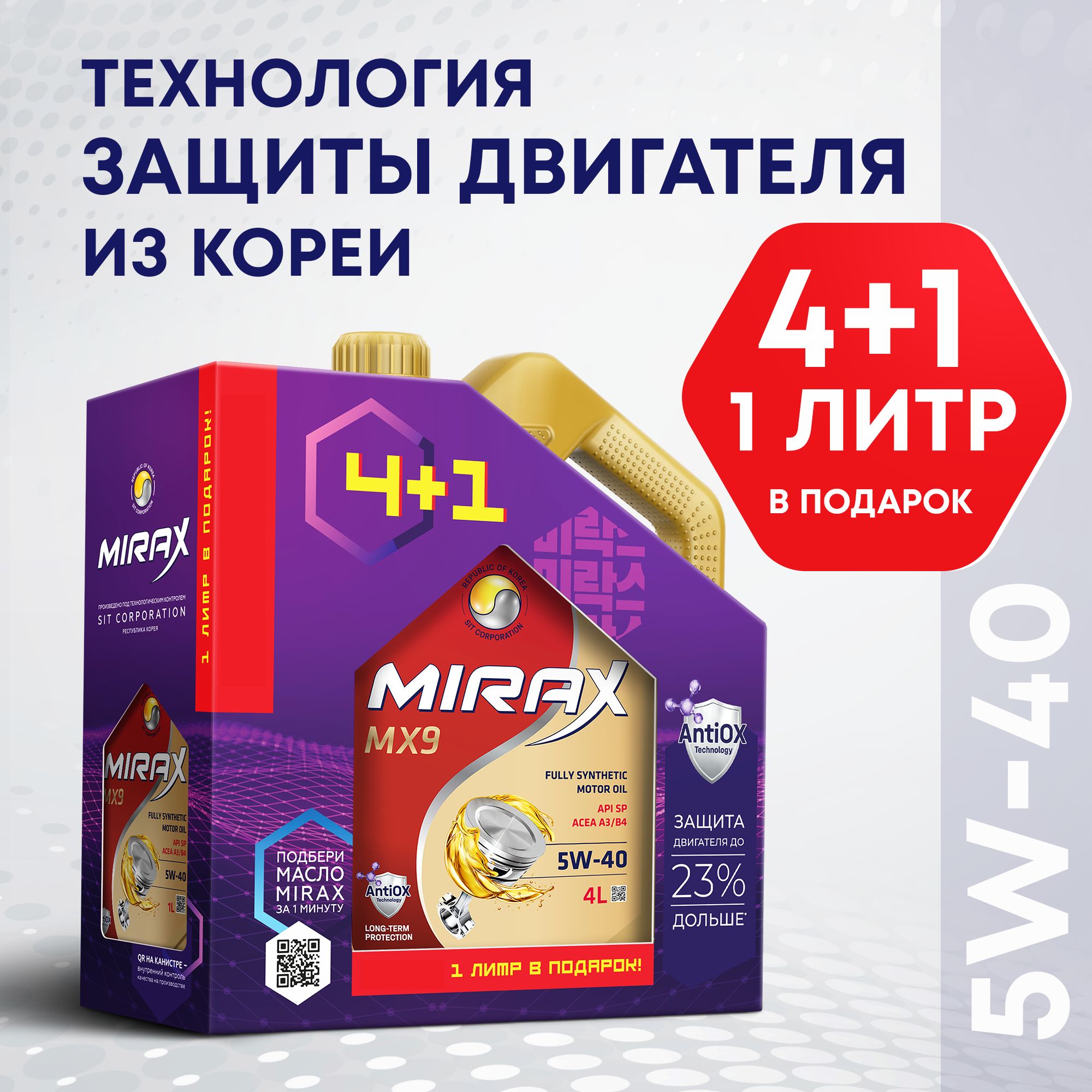 MIRAXMX95W-40Масломоторное,Синтетическое,5л