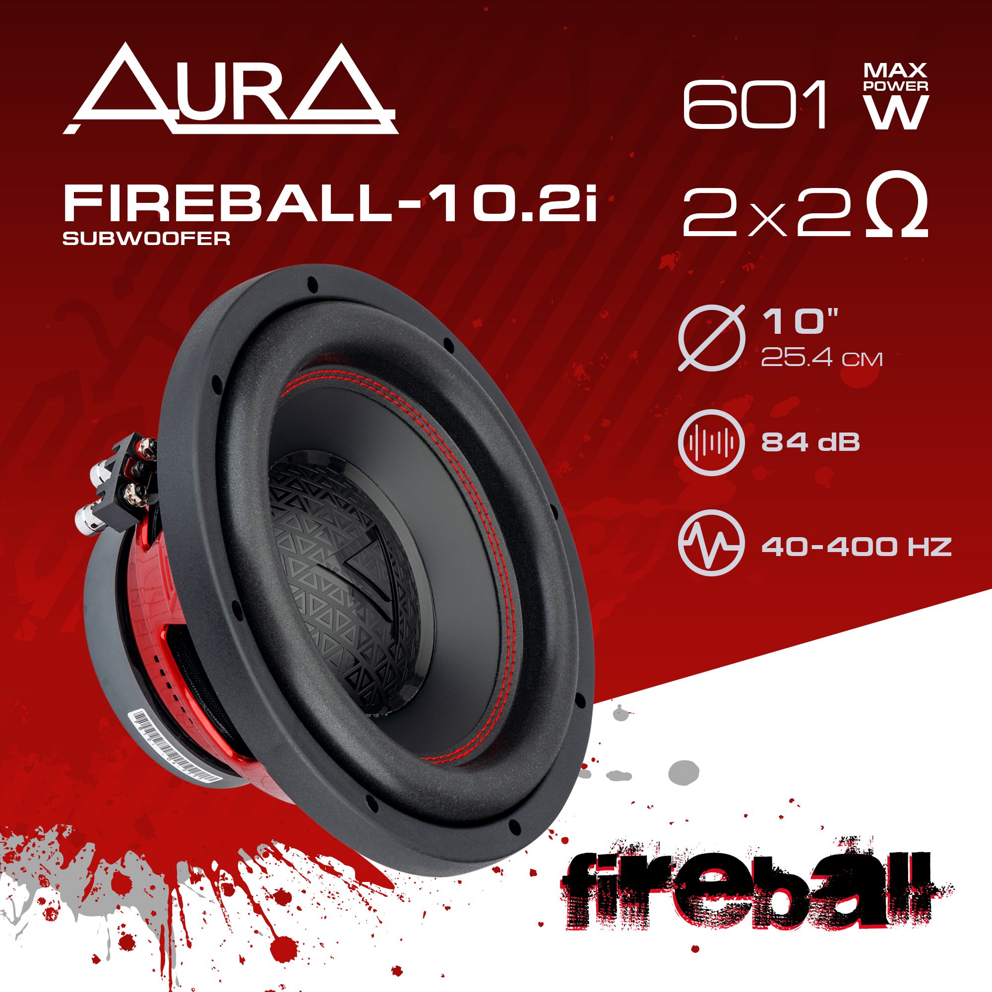 Сабвуфер автомобильный AurA FIREBALL-10.2i