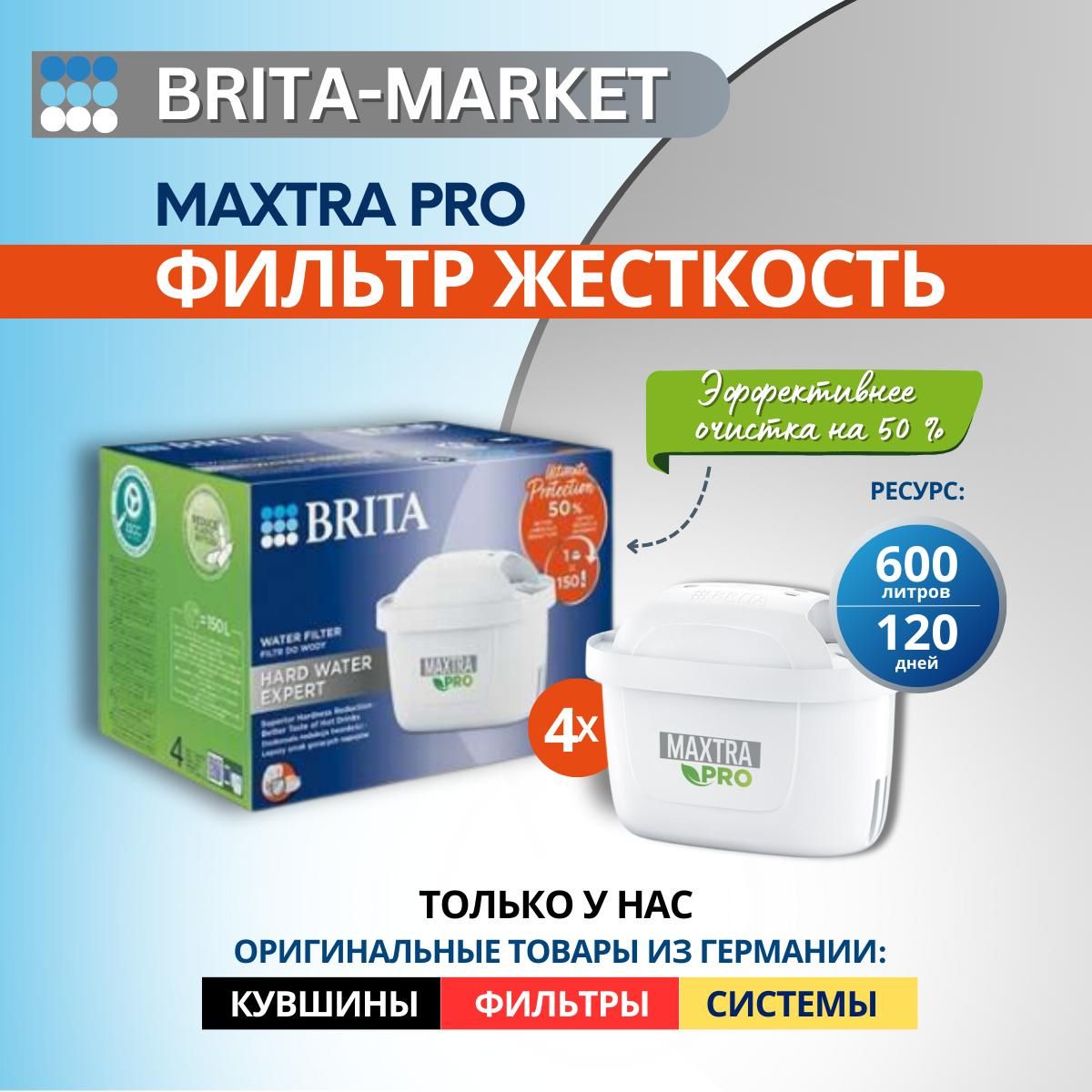 ФильтрдляводыБритаMaxtra+BRITAдляжесткойводы,4шт