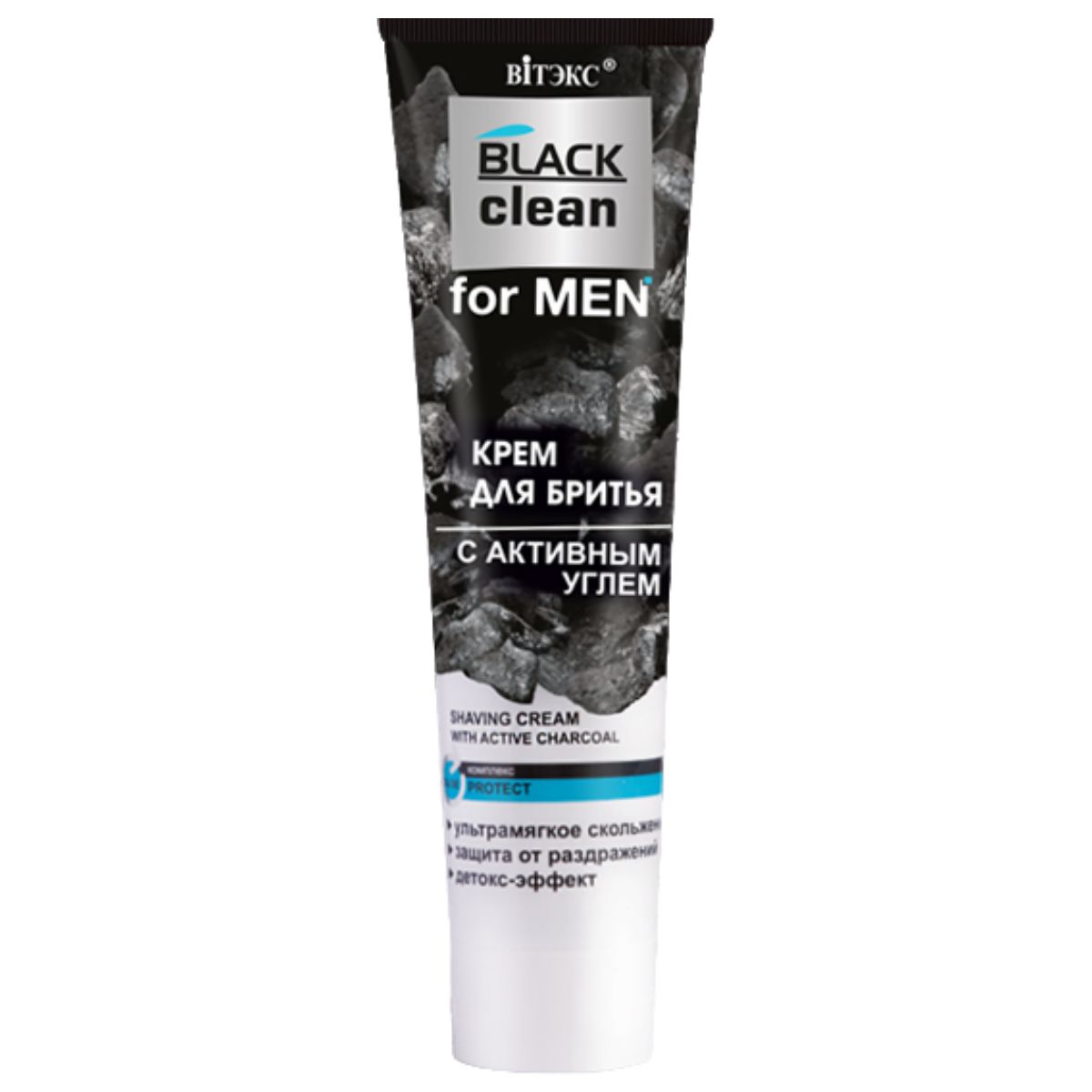 Витэкс Пена для бритья крем BLACK CLEAN FOR MEN с активным углем 100 мл