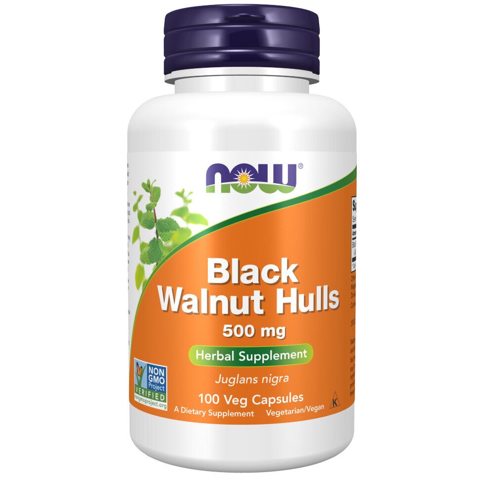 NOWBlackwalnuthulls,(чёрныйорех)500mg,100capsСРОКEXP12/2024