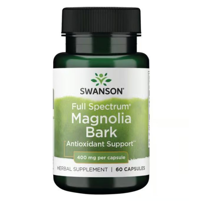 Swanson, Full Spectrum Magnolia Bark 400 мг, Кора магнолии, 60 капсул, Антиоксидант для пищеварения и нервной системы