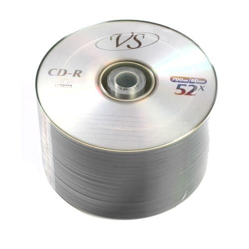 Диски для записи VS CD-R 80 52x Bulk/50 /600, в спайке 50 штук