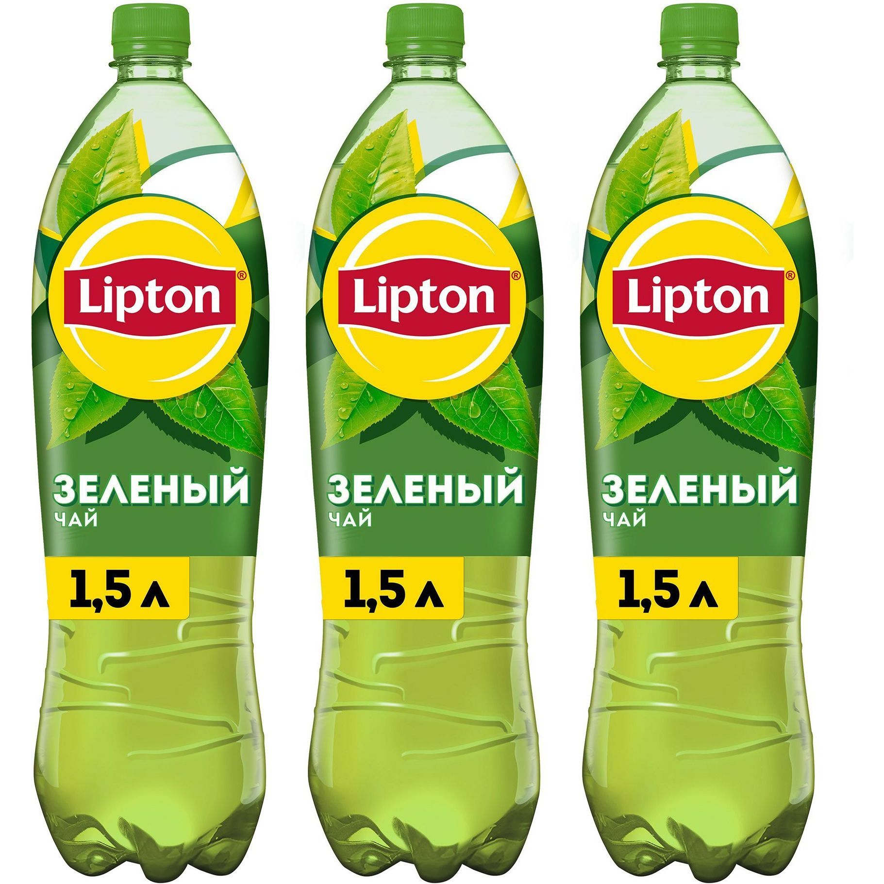 Холодный чай Lipton зеленый 1,5 л, набор: 3 штуки