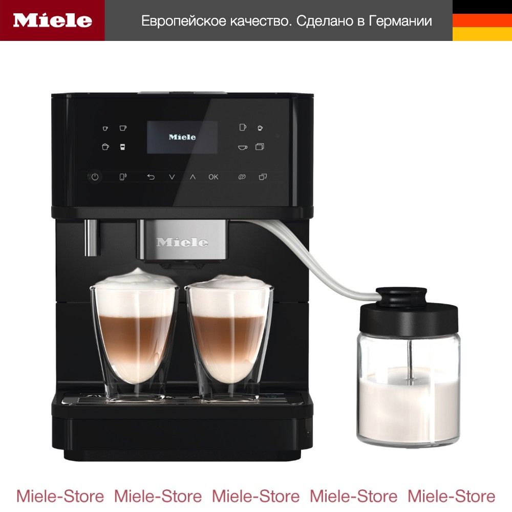 Автоматическая кофемашина Miele CM 6560 OBPF, зерновая, для Эспрессо, Ристретто, Капучино, Латте, MilkPerfection, чёрный обсидиан Obsidian Black