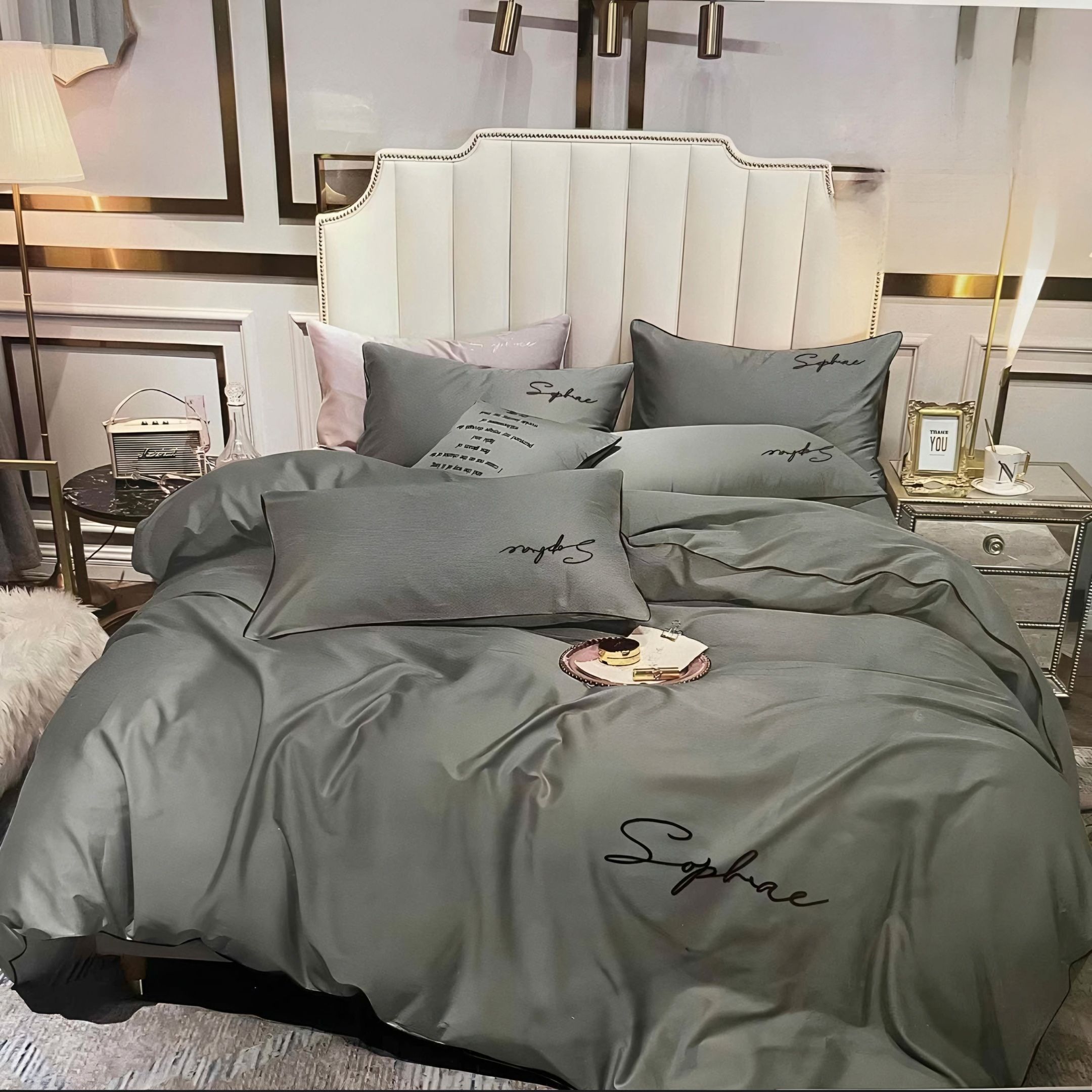 Сеть Модуль Комплект постельного белья, Хлопок, Сатин, Полуторный, наволочки 70x70