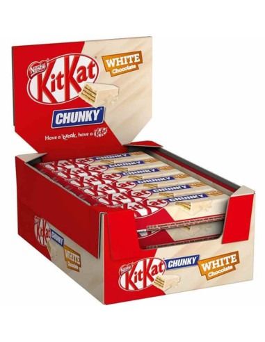 Шоколадный батончик KitKat Chunky White покрытый белым шоколадом с хрустящей вафлей, 36 шт. по 40 гр. (Болгария)