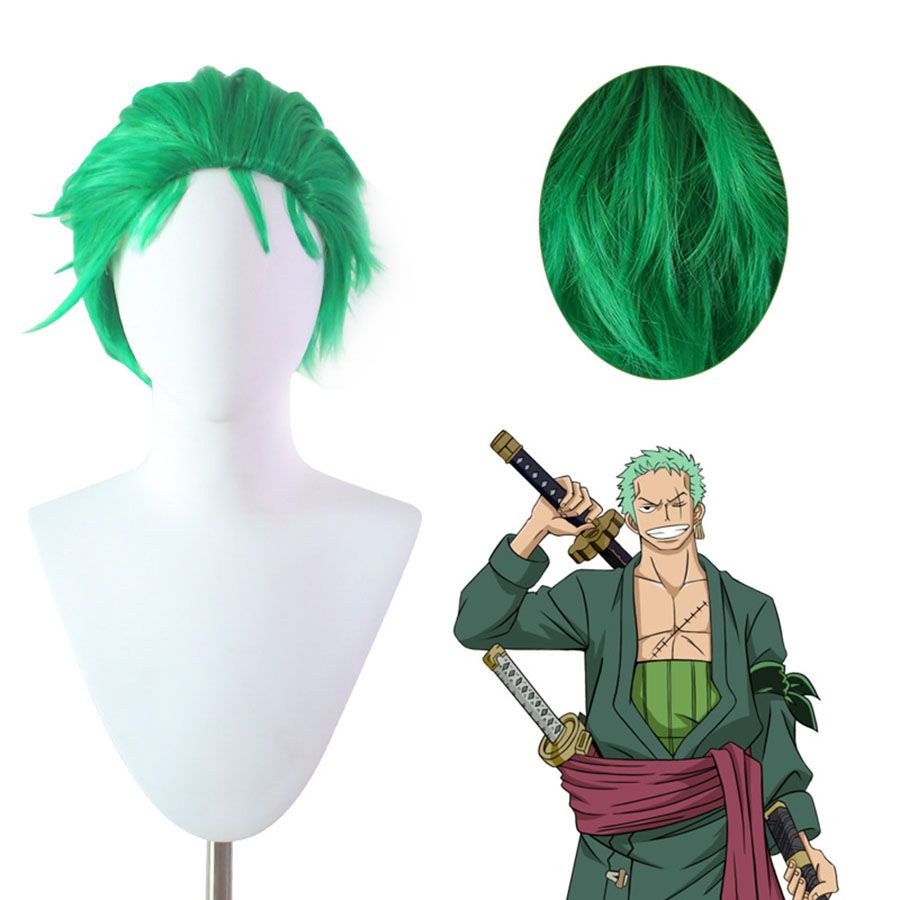 Парик для косплея карнавальный Зоро Ророноа / Zoro Roronoa из аниме Ван-Пис / One Piece