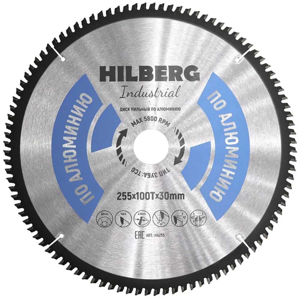 Hilberg Диск пильный 255 x 3 x 30; 100  зуб.