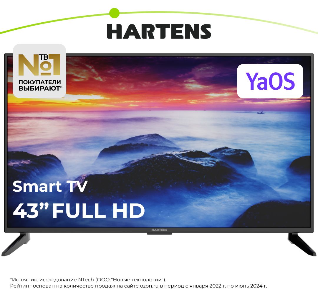 Hartens Телевизор HTY-43FHD06B-S2 43" Full HD, серый металлик