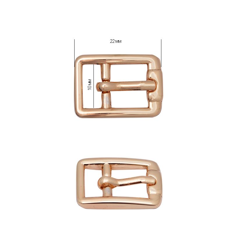 Пряжка металлическая TBY 22х16 мм, внутренний размер 10 мм цвет золото, упаковка 20 шт