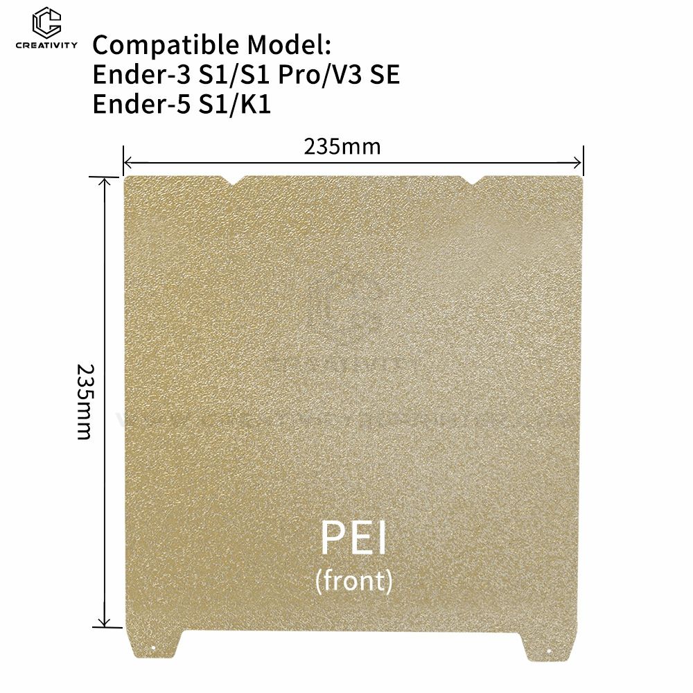 Сверло для бумаги 235x235 мм двухсторонняя пластина для сборки PEI с подогревом,ender3 s1 пружинная сталь для ender3 v3 se горячая кровать--золотой