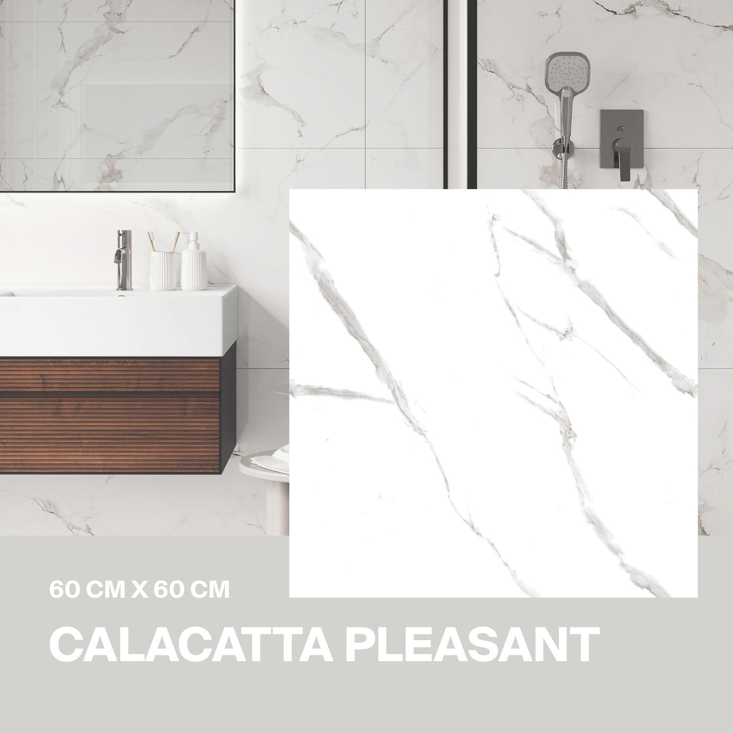 Керамогранит Ceradim Calacatta Pleasant белый 60х60 Полированный в упаковке 1,44м2 (4 плиты)