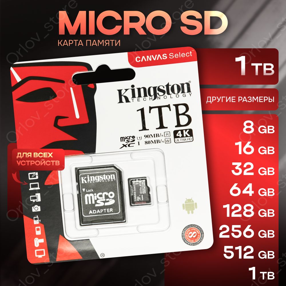 КартапамятиmicrosdCanvasSelectPlus10классмикросдсадаптеромдлярасширенияпамяти1ТБ/SDSa/bc