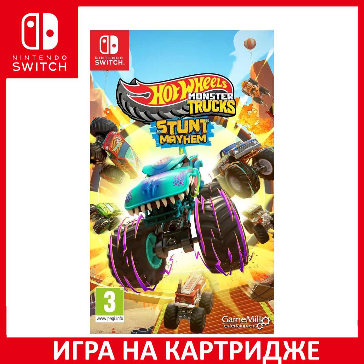 Игра Hot Wheels Monster Trucks Stunt Mayhem Switch Картридж на Nintendo Switch