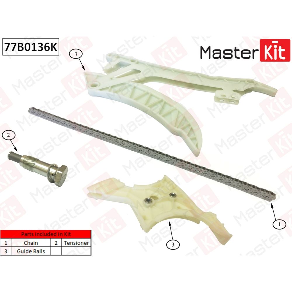 Комплект цепи ГРМ BMW N20 MASTERKIT MASTERKIT 77B0136K