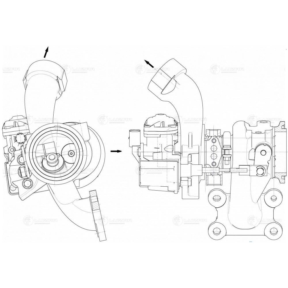 Турбокомпрессор VW Golf (13-)/Polo (10-) 1.4T CMBA, CXSA (тип TD025 M2) LUZAR LAT 1851