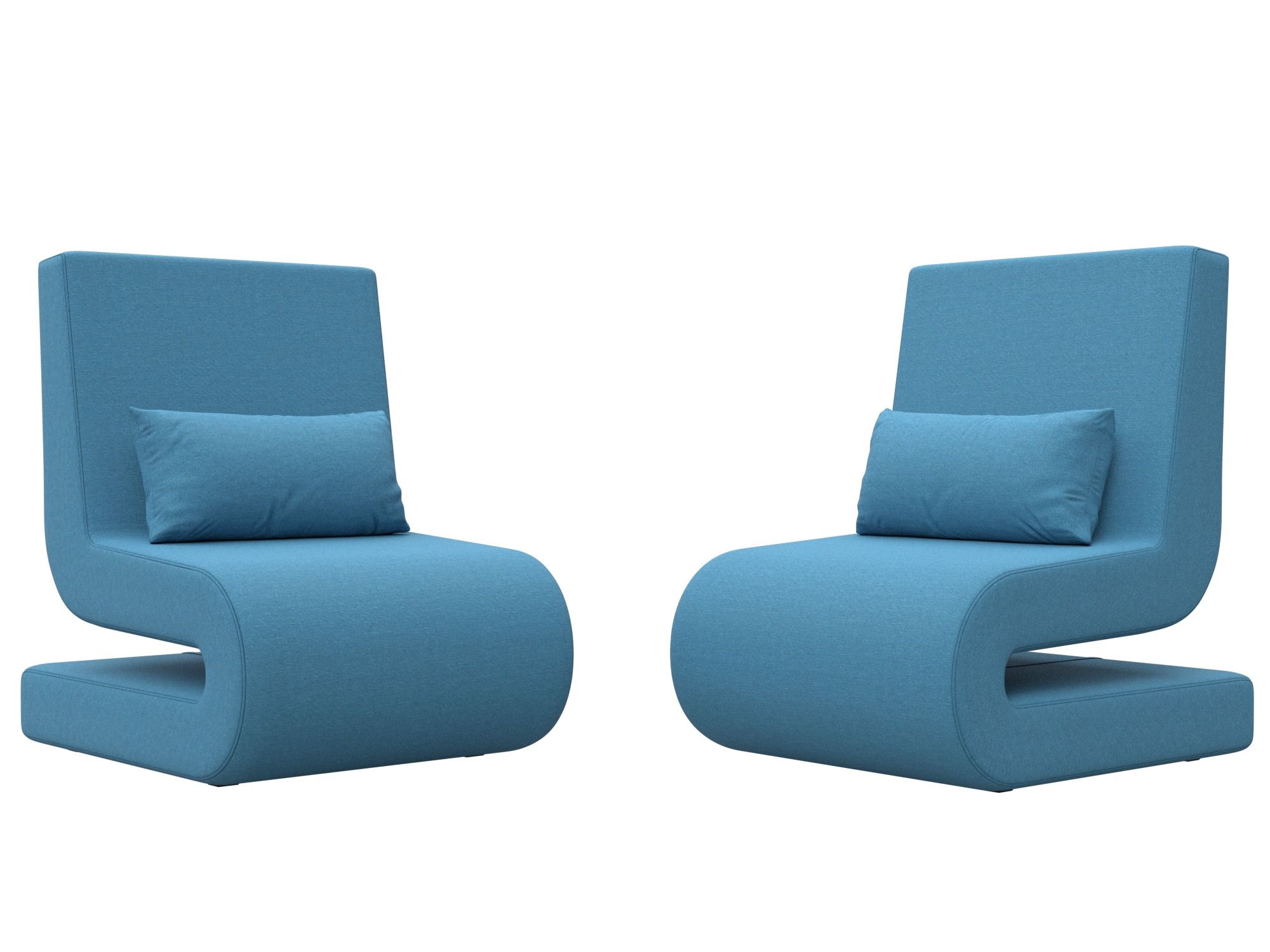 Кресло Волна (2 шт.), рогожка, механизм нераскладной, Амур голубой, 65x77x78см. Хит Диванов