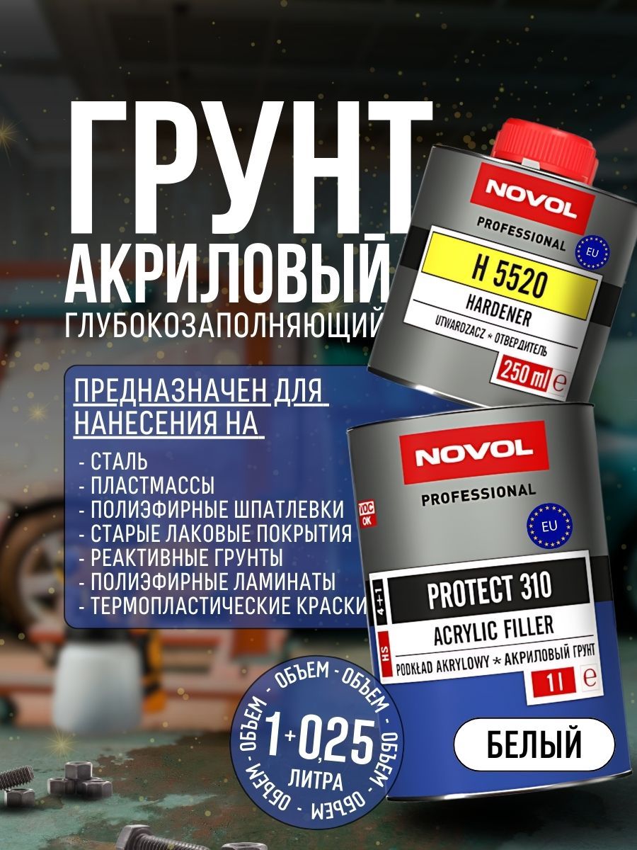 Novol Автошпатлевка, цвет: белый, 1250 мл, для автомобилей Acura, Alfa Romeo, 2 шт. купить на OZON по низкой цене (1749103444)