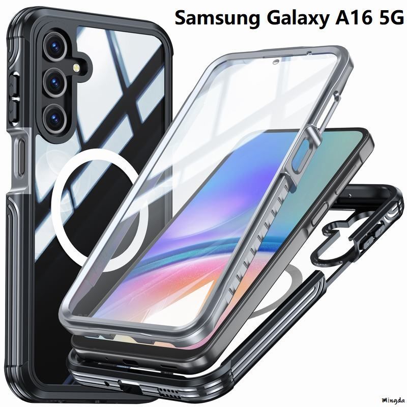 ЧехолдляSamsungGalaxyA165G/СамсунгГалаксиA165G,ПрозрачныйMagSafeмагнитноевсасываниеударопрочныйантифрикционныйанти-падениечехолдлятелефона,Черный