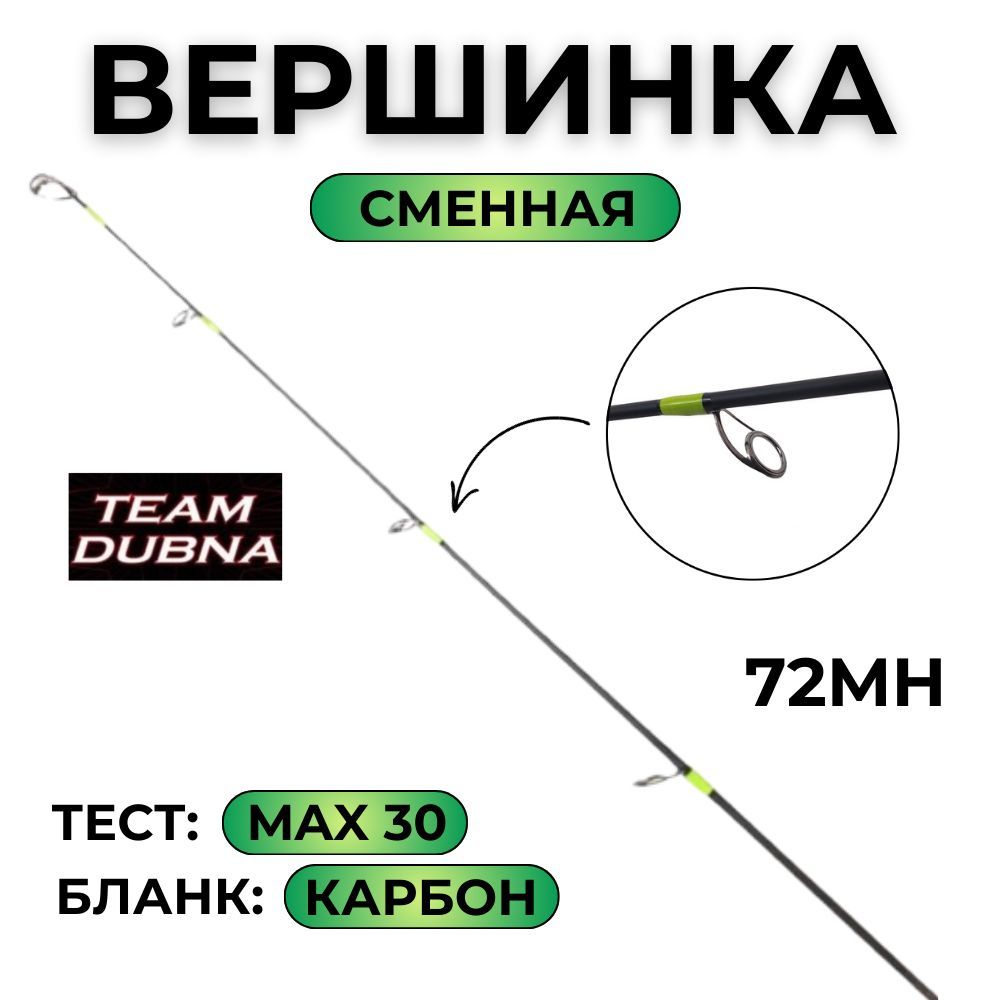 Сменная вершинка Team Dubna VS Compact LIME TDVSCLtip-72MH max 30g