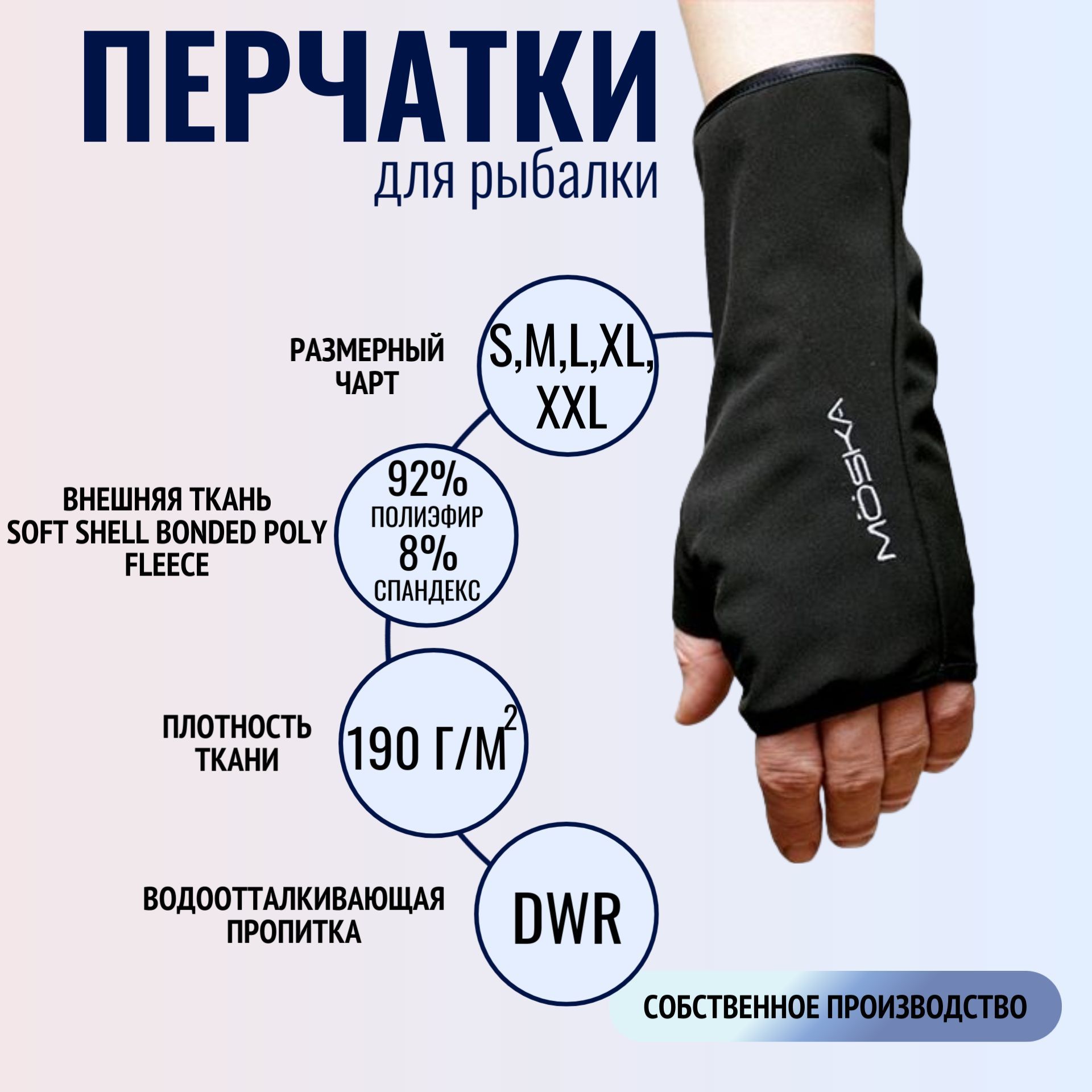 MOSKA Перчатки для рыбалки