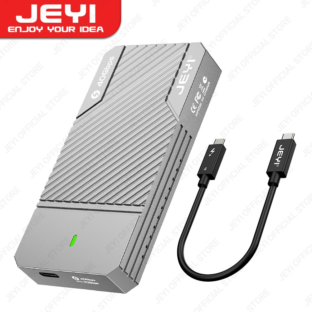 JEYIКорпусдляSSDM.2NVMeсUSB4.040Гбит/с,полностьюизалюминия,M.2кType-c4.0,совместимсThunderbolt4/3иUSB3.2/3.1/3