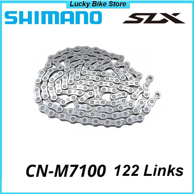 ЦепьдлявелосипедаShimanoSLXCN-M7100,на12скоростей,122звеньев,соединительныйпинвкомплекте,Безупаковки