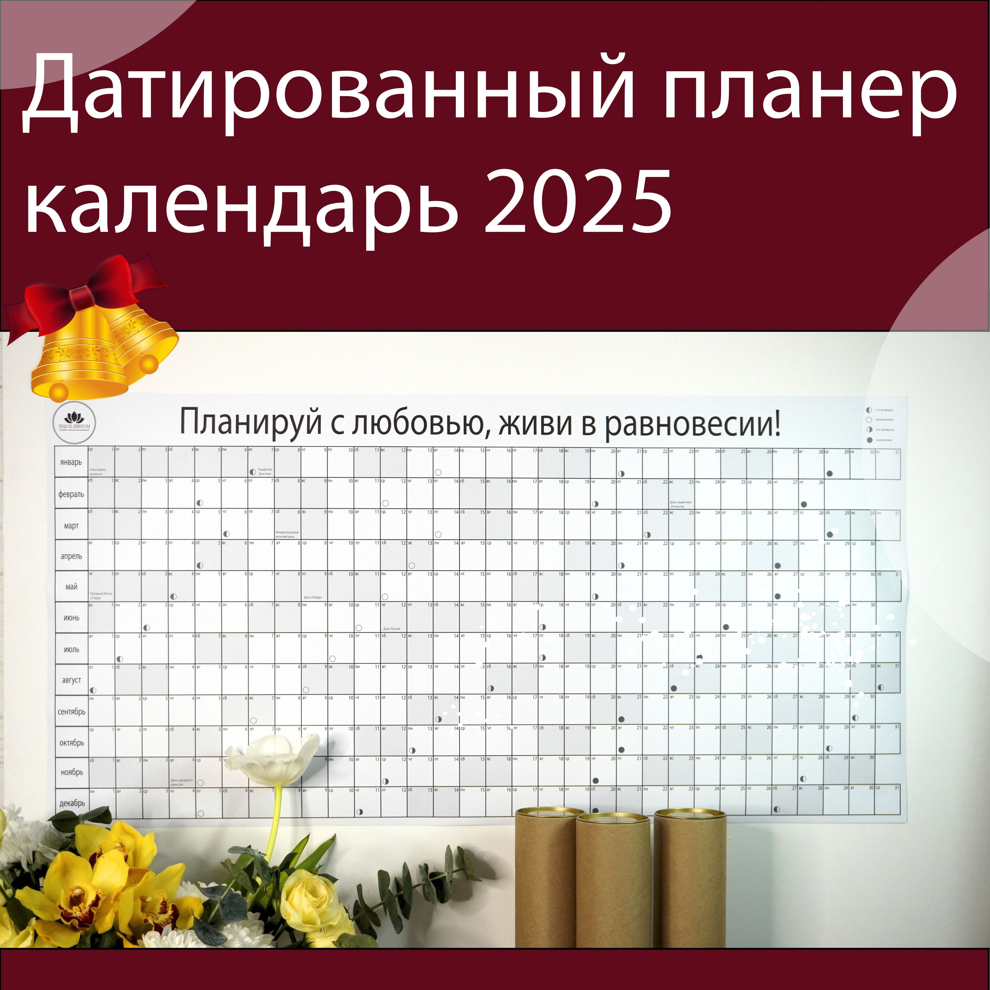 Настенный датированный планер календарь 2025 год