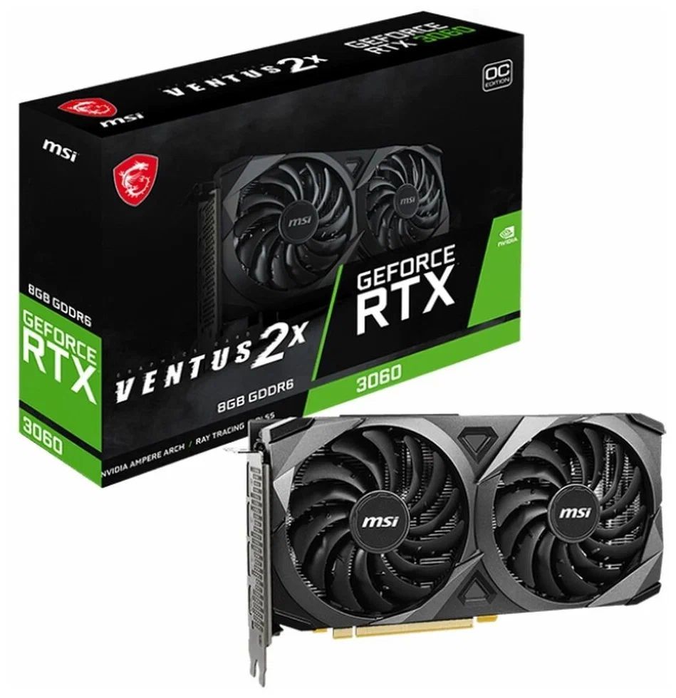 MSIВидеокартаGeForceRTX30608ГБ(NVIDIAGeForceRTX30608GBGDDR6)