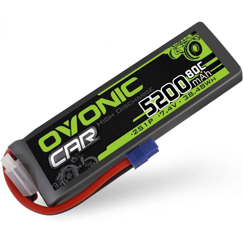 OVONIC 7,4 В 2S Lipo аккумулятор 5200 мАч 80C Аккумулятор в жестком футляре с вилкой EC3