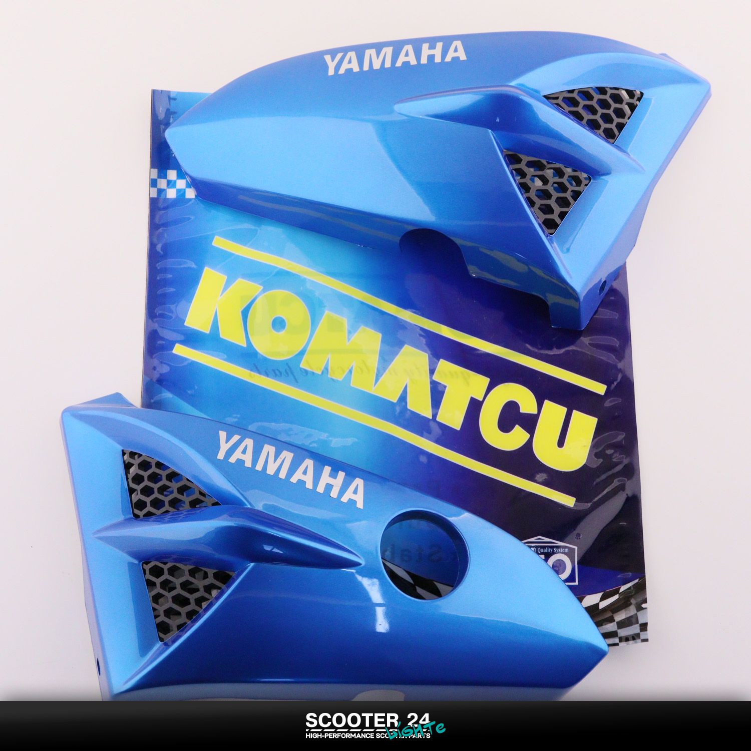 Пластик Yamaha YBR125 накладки на бак голубой цвет "KOMATCU" Ямаха ЮБР 125 кубов