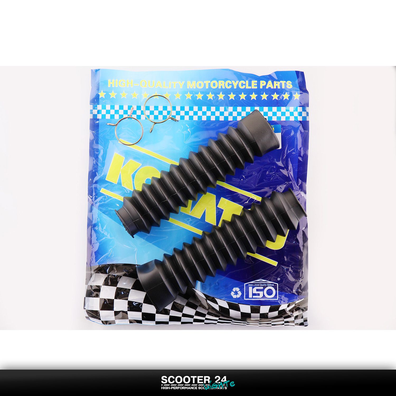 Гофры передней вилки (пара) Zongshen / Lifan 125/150 (черные) "KOMATCU"