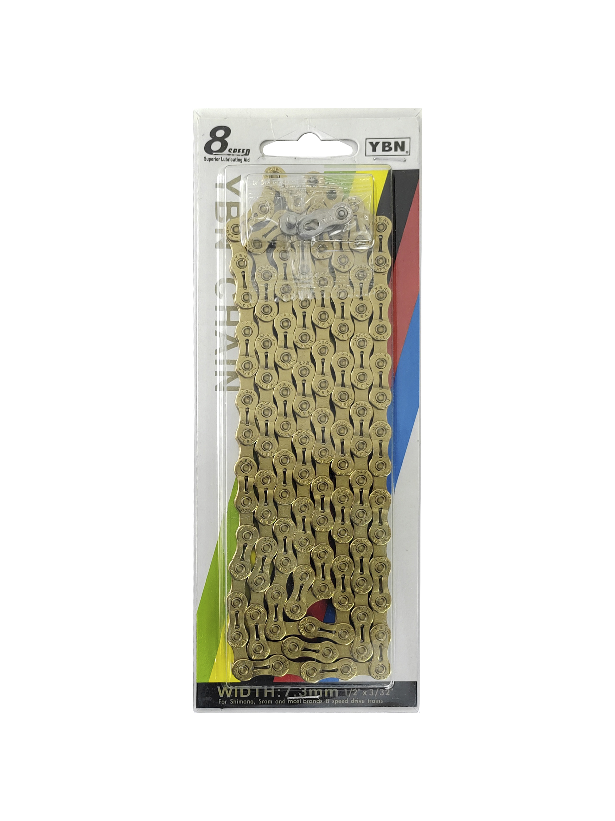YBN Цепь для велосипеда SLA-H8-TI, 1/2"x3/32", 116 звеньев, 8 скоростей, замок цепи — Товары для велоспорта — фото 5
