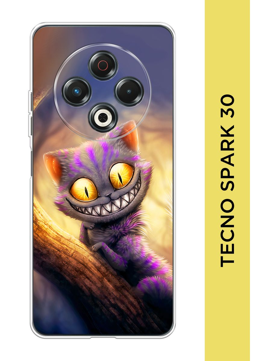 СиликоновыйчехолнаTecnoSpark30/ТехноСпарк30"CheshireCat"