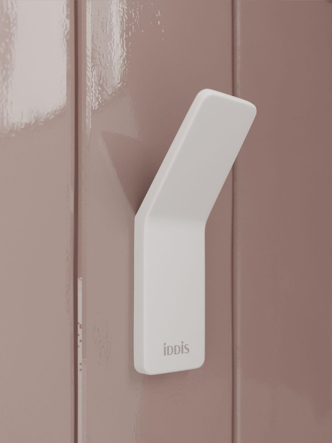 Фото товара на маркетплейсе ozon Крючок для ванной комнаты IDDIS, белый матовый, одинарный, сплав металлов, Slide, SLIWT10i41