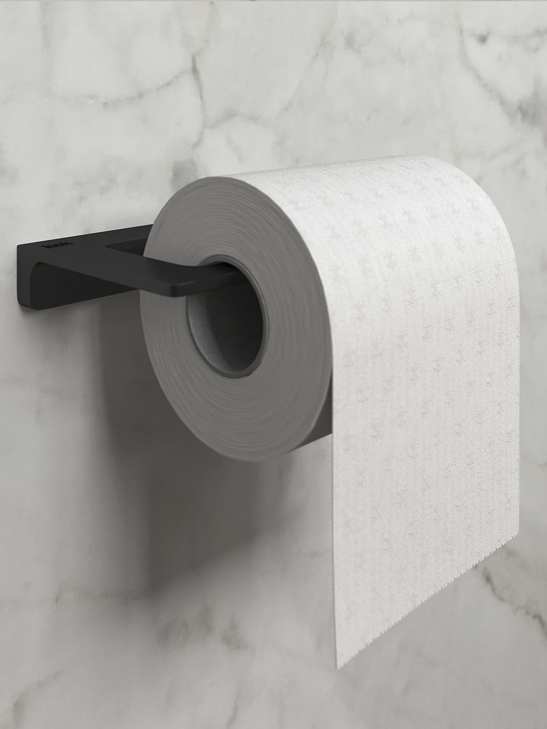 Фото товара на маркетплейсе ozon Держатель для туалетной бумаги без крышки IDDIS, черный, сплав металлов, Slide, SLIBS00i43