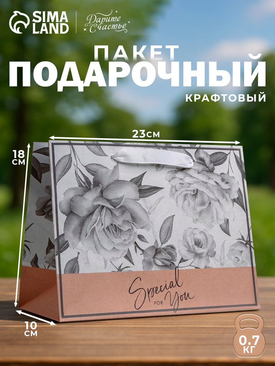 Пакет подарочный, 23 х 18 х 10 см