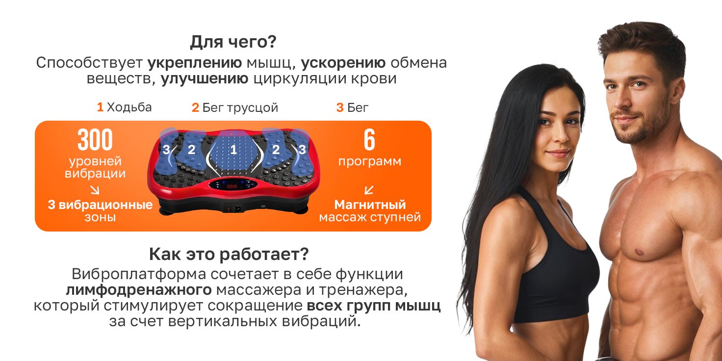 Виброплатформа для похудения, VibroPro, кардио тренажер домашний, степ(图3)